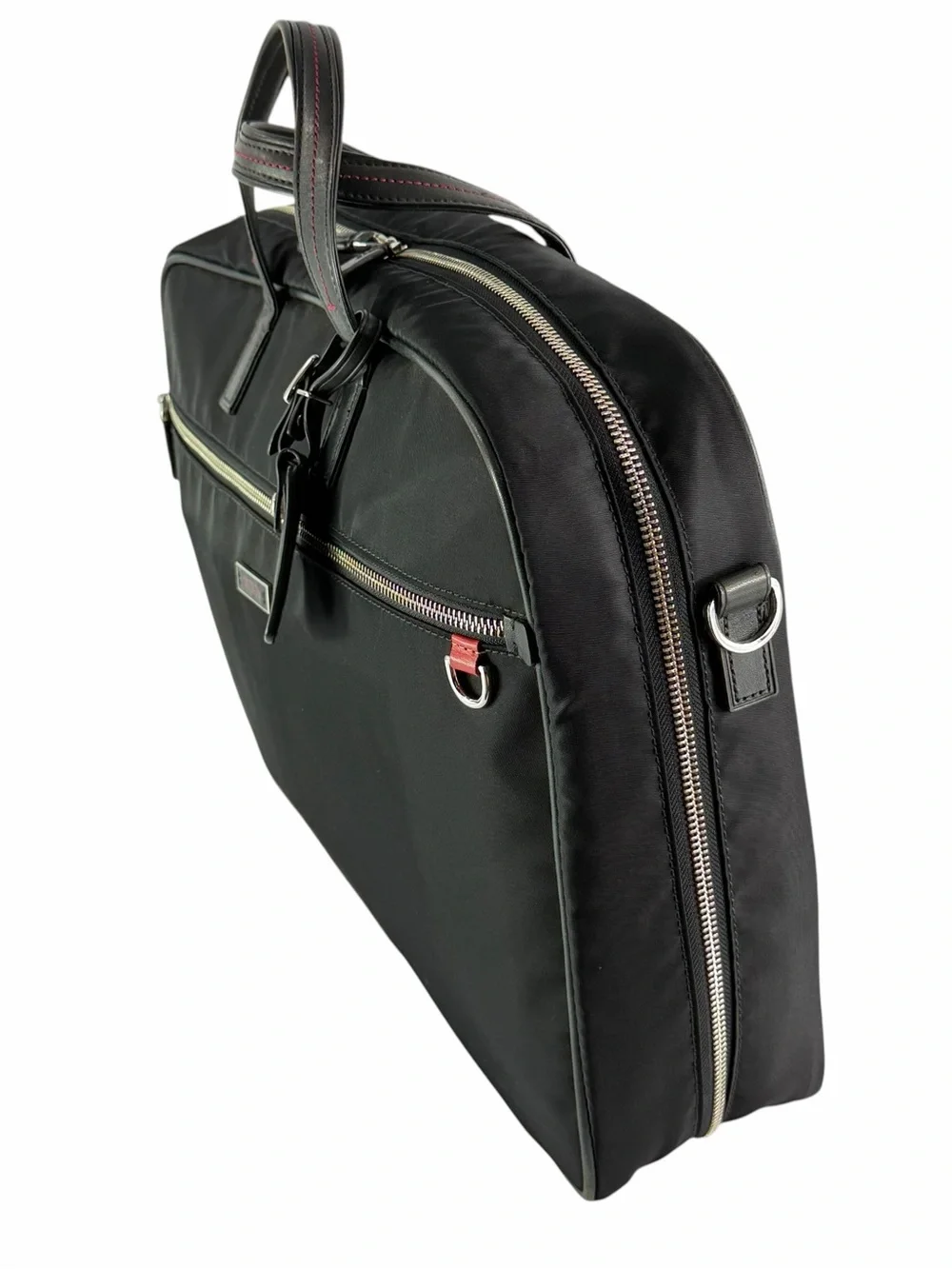 TUMI Black Nylon Leather Briefcase Bag